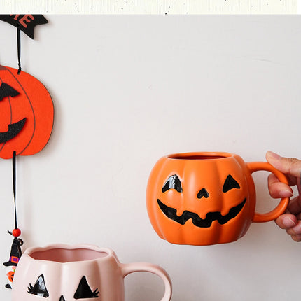 Halloween Pumpkin Mugs | Jack O Lantern Coffee and Tea Cups for Fall and Spooky Season