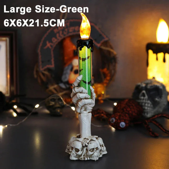 Halloween Skeleton Hand Candle | Spooky LED Flickering Candle Lights