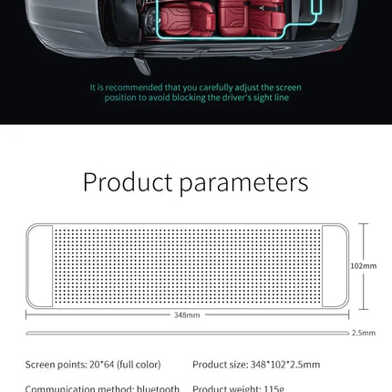 Colorful Devil Eyes LED Matrix Pixel Panel – Flexible Car Window Display with Dynamic Big Eye & Custom Animations