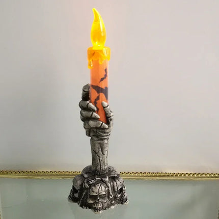 Halloween Skeleton Hand Candle | Spooky LED Flickering Candle Lights