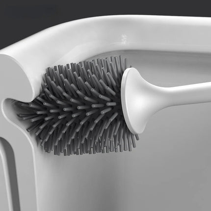 TPR Silicone Toilet Brush – Wall-Mounted Long Handle Bathroom Cleaning Brush with Holder