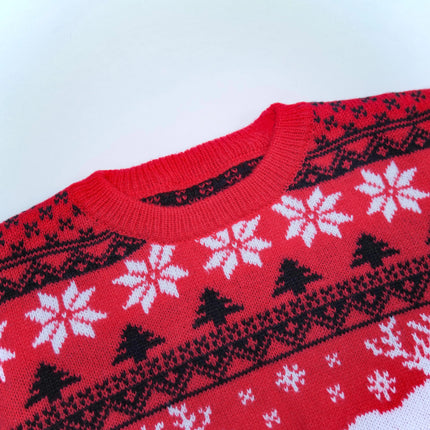 Matching Couple Christmas Reindeer Knitted Sweater Set Festive Holiday Pullover