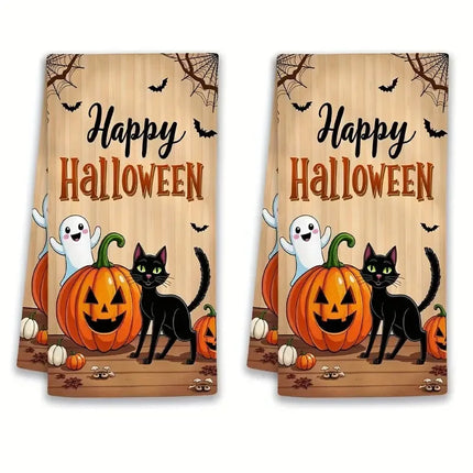 2pcs Halloween Kitchen Towels | Festive Decorative Dish Towels for Halloween Décor