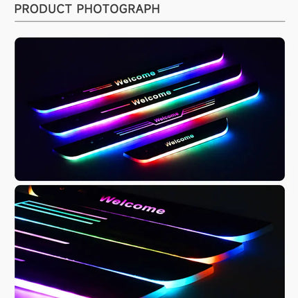 Customizable Car LED Welcome Light – Personalized Name, Text & Logo – RGB Interior Door Sill Lamp