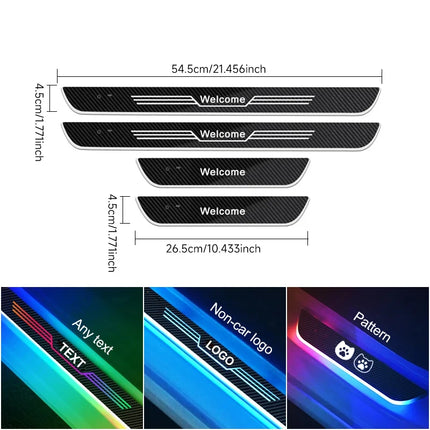 Customizable Car LED Welcome Light – Personalized Name, Text & Logo – RGB Interior Door Sill Lamp