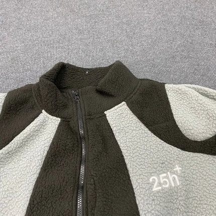 Men’s Abstract Fleece Zip Jacket | Warm Winter Streetwear Jacket