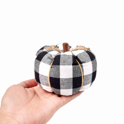 Fabric Cute Pumpkin Set of 4 Halloween Fall Decorative Plush Pumpkins for Table Centerpiece
