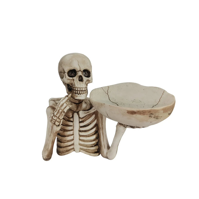 Halloween Skeleton Snack Bowl Creepy Candy Dish and Decorative Serving Tray