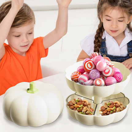 Halloween Divided Pumpkin Snack Holder with Toothpick Storage | Serving Tray for Candy, Fruits, Nuts & Snacks