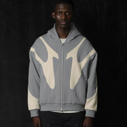 Unisex Windproof Balaclava Hoodie – Oversized Streetwear Zip-Up Jacket