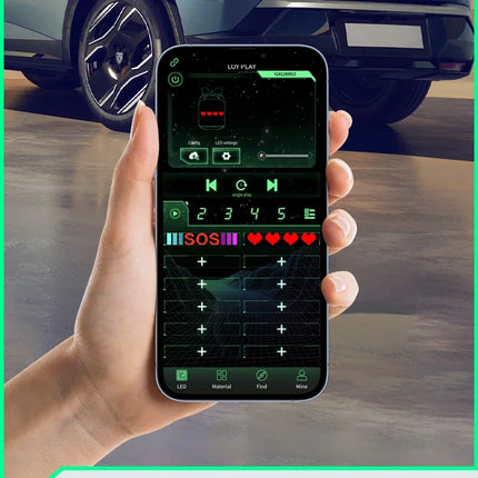 Colorful Devil Eyes LED Matrix Pixel Panel – Flexible Car Window Display with Dynamic Big Eye & Custom Animations