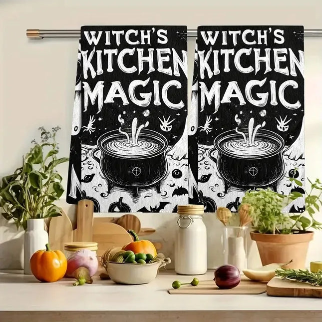 2pcs Halloween Kitchen Towels | Festive Decorative Dish Towels for Halloween Décor
