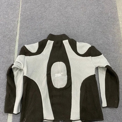 Men’s Abstract Fleece Zip Jacket | Warm Winter Streetwear Jacket