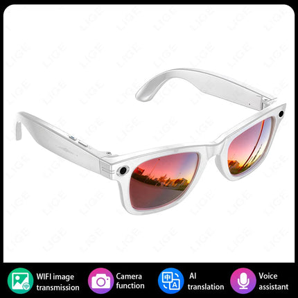 AI Smart Glasses with 8MP Camera Bluetooth Calling WiFi Transfer, Chat Gpt, & Voice Assistant