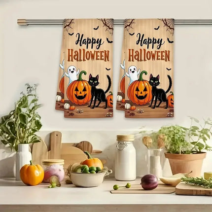 2pcs Halloween Kitchen Towels | Festive Decorative Dish Towels for Halloween Décor
