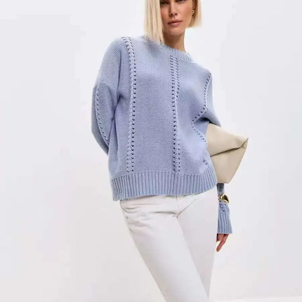 Chic Knit Sweater with White Collar Layered Look | Trendy Pleated Skirt Outfit