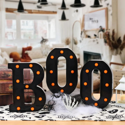 Halloween BOO LED Marquee Light Halloween Decorative Lamp for Home, Party & Tabletop
