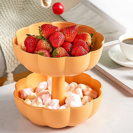 Halloween Divided Pumpkin Snack Holder with Toothpick Storage | Serving Tray for Candy, Fruits, Nuts & Snacks