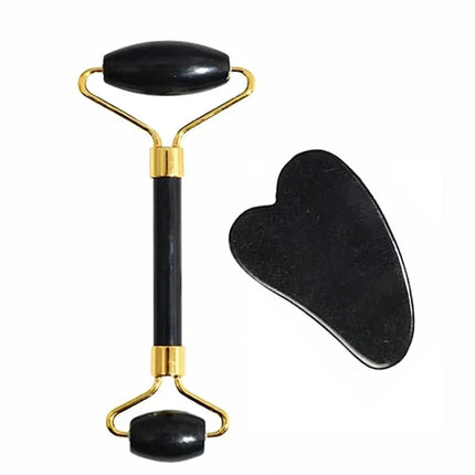 Natural Jade Roller & Gua Sha Set – Face, Neck & Body Massage Tool for Lifting, Firming & Eye Care
