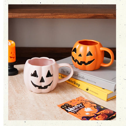 Halloween Pumpkin Mugs | Jack O Lantern Coffee and Tea Cups for Fall and Spooky Season