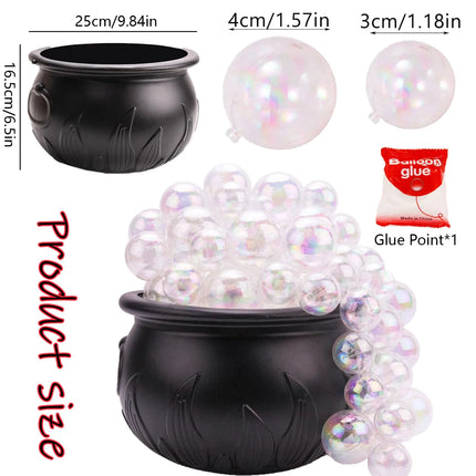 Halloween Cauldron Balloon Decoration Kit | Witch Pot with Bubbles for Spooky Party Décor