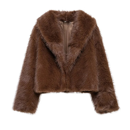 Brown fur jacket on a white background