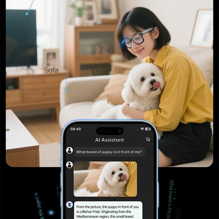 AI Smart Glasses with 8MP Camera Bluetooth Calling WiFi Transfer, Chat Gpt, & Voice Assistant