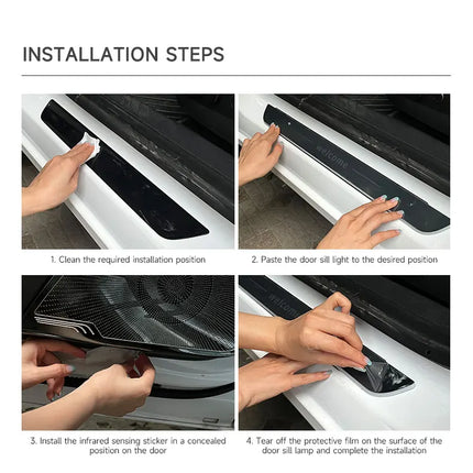 Customizable Car LED Welcome Light – Personalized Name, Text & Logo – RGB Interior Door Sill Lamp