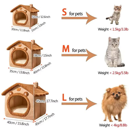 Cute Bear House Cat Bed – Soft & Cozy Indoor Pet House for Cats & Small Dogs