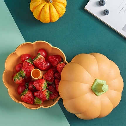Halloween Divided Pumpkin Snack Holder with Toothpick Storage | Serving Tray for Candy, Fruits, Nuts & Snacks
