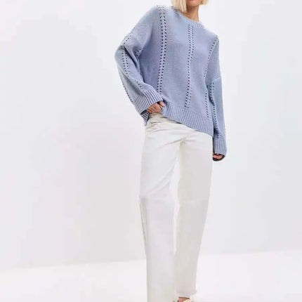 Chic Knit Sweater with White Collar Layered Look | Trendy Pleated Skirt Outfit