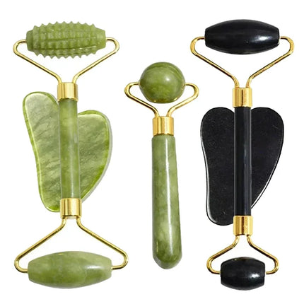 Natural Jade Roller & Gua Sha Set – Face, Neck & Body Massage Tool for Lifting, Firming & Eye Care