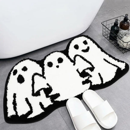 Halloween Mat Ghost Cat Pumpkin Indoor Outdoor Welcome Rug