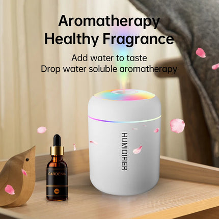 180ML Mini Air Humidifier – USB Essential Oil Diffuser with LED Lights for Car, Home & Bedroom
