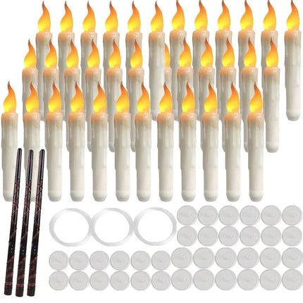 Halloween Floating Candle Set | Hanging LED Electric Candles with Remote Control Wand