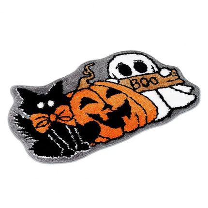 Halloween Mat Ghost Cat Pumpkin Indoor Outdoor Welcome Rug