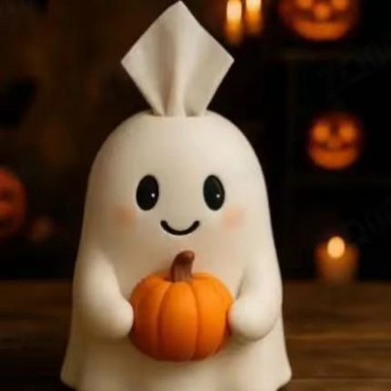 Halloween Ghost Tissue Box – Cute Ghost-Shaped Tissue Holder Décor