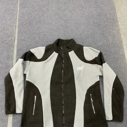 Men’s Abstract Fleece Zip Jacket | Warm Winter Streetwear Jacket