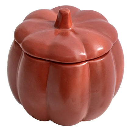 Ceramic Pumpkin Candle Jar with Lid Fall and Halloween Decorative Soy Candle