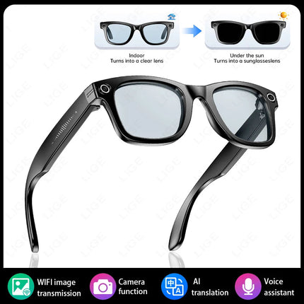 AI Smart Glasses with 8MP Camera Bluetooth Calling WiFi Transfer, Chat Gpt, & Voice Assistant