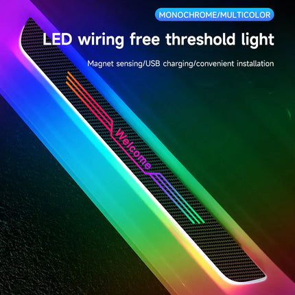 Customizable Car LED Welcome Light – Personalized Name, Text & Logo – RGB Interior Door Sill Lamp