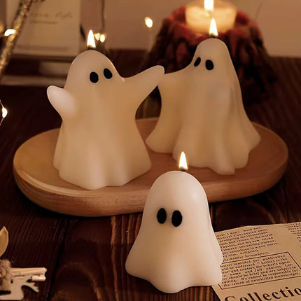 Halloween Ghost Candles White Scented Ghost-Shaped Candle Décor Gift