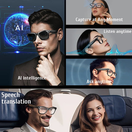 AI Smart Glasses with 8MP Camera Bluetooth Calling WiFi Transfer, Chat Gpt, & Voice Assistant