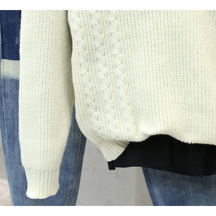 Men’s Half Button Knitted Sweater with Chest Pocket Warm Casual Winter Pullover