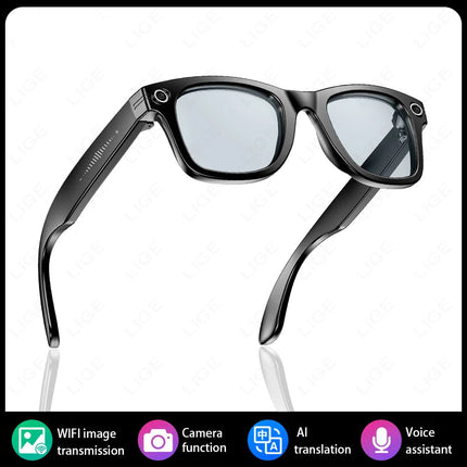 AI Smart Glasses with 8MP Camera Bluetooth Calling WiFi Transfer, Chat Gpt, & Voice Assistant