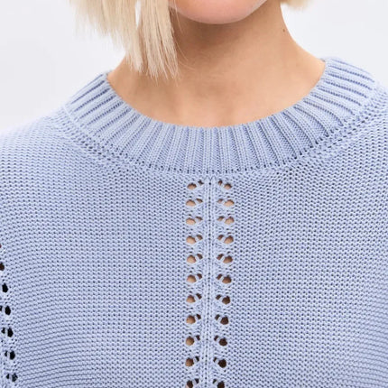 Chic Knit Sweater with White Collar Layered Look | Trendy Pleated Skirt Outfit