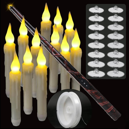 Halloween Floating Candle Set | Hanging LED Electric Candles with Remote Control Wand