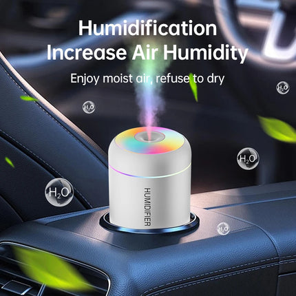 180ML Mini Air Humidifier – USB Essential Oil Diffuser with LED Lights for Car, Home & Bedroom