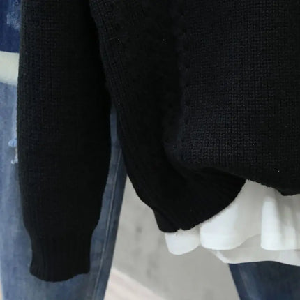 Men’s Half Button Knitted Sweater with Chest Pocket Warm Casual Winter Pullover