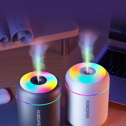 180ML Mini Air Humidifier – USB Essential Oil Diffuser with LED Lights for Car, Home & Bedroom